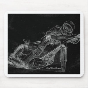 Scharfentwürfe. Speedway bikeonblack Mousepad
