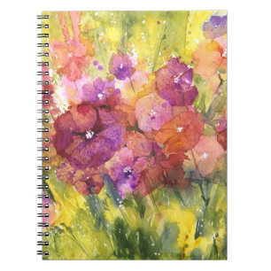 Scharfer Flieder: Vintage-Garten-Aquarell. Notizblock