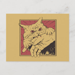 Scharfer Katzenbiss Postkarte