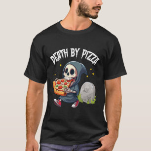 Scharfer Sensenmann isst Pizza Tod durch Pizza Val T-Shirt