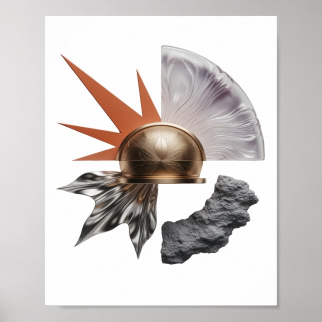 Scharfes Gold ABSTRACTE KUNST Kunst Druck Poster (Vorne)