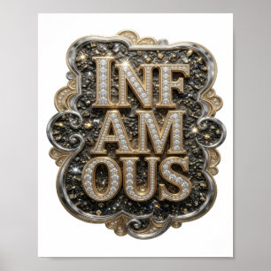 Scharfes Gold INFAMOUS Custom-Design Poster