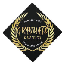 Scharfes goldenes Lorbeer-Kranz Absolvent-Jahr