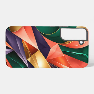 Scharfes grünes goldenes abstraktes geometrisches samsung galaxy hülle