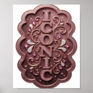 Scharfes Pink ICONIC Grafikdesign Poster