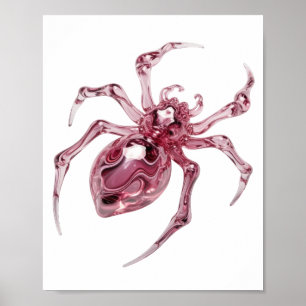 Scharfes Rosa GLASSPINNE Design Poster