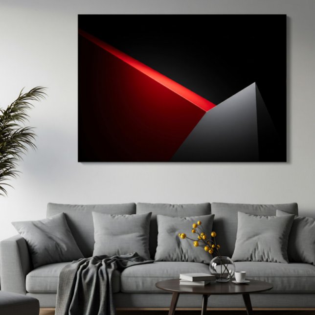 Scharfes Rot und Grau Abstract Minimalis Poster (Von Creator hochgeladen)