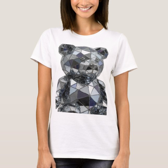 Scharfes Silber ABSTRACT ART Design v2 T-Shirt (Vorderseite)