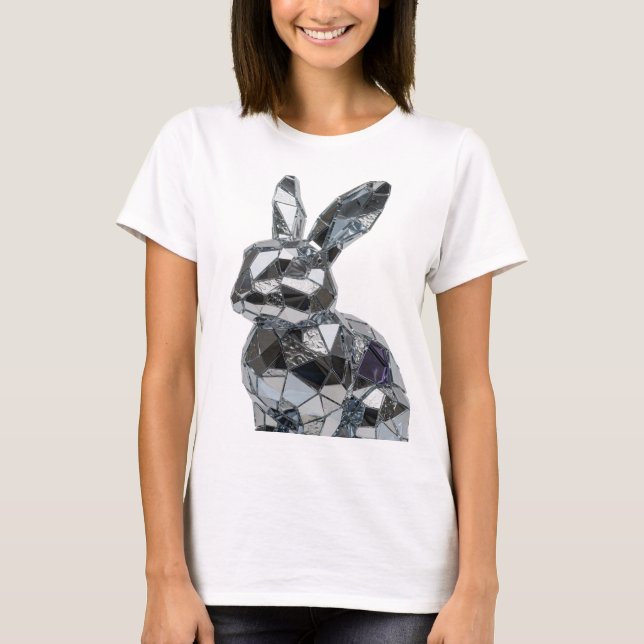 Scharfes Silber ABSTRACT ART Grafikdesign T-Shirt (Vorderseite)
