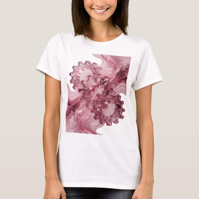 Scharfes Silber ABSTRACT ART Statement Design T-Shirt (Vorderseite)