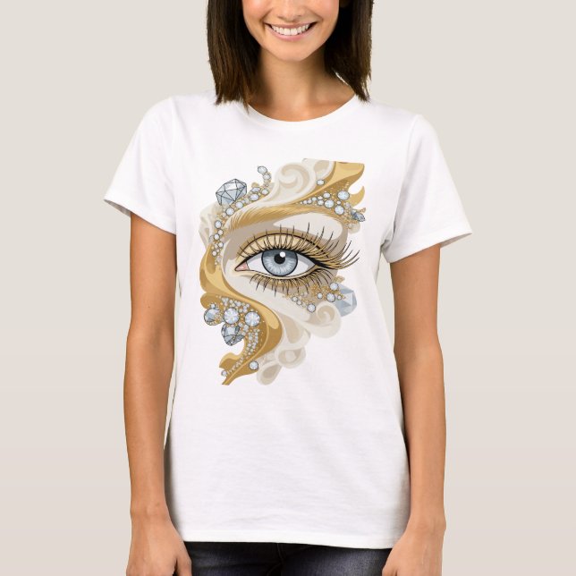 Scharfes Silber ABSTRACTE KUNST Moderne Gestaltung T-Shirt (Vorderseite)