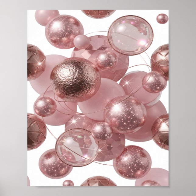 Scharfes Silber ABSTRACTE KUNST Poster (Vorne)