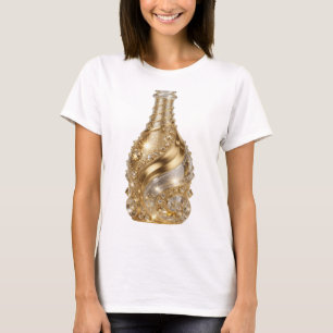 Scharfes Silber GOLDEN GLAMOUR Zitat-Shirt T-Shirt
