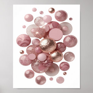 Scharfes Silber PINK BALLS UND STERNE Poster