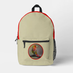 Scharlach-Tangare Mauser - Originalfotografie Bedruckter Rucksack
