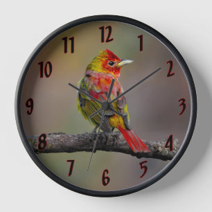 Scharlach-Tangare-Mauser - Originalfotografie Uhr