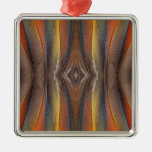 Scharlachara-Federdesign Ornament Aus Metall