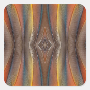 Scharlachara-Federdesign Quadratischer Aufkleber