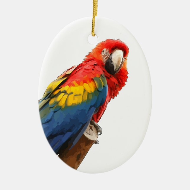 Scharlachara Ovaler Schmuck Keramikornament (Vorne)