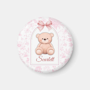Scharlachrot Benutzerdefiniertes rosa Teddy-Bär- Magnet