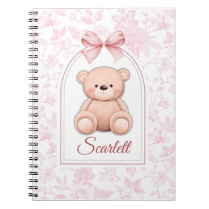 Scharlachrot Benutzerdefiniertes rosa Teddy-Bär- Notizblock