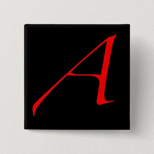 Scharlachrot Buchstabe Button (Vorderseite)