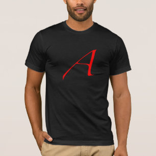 Scharlachrot des Buchstabe-A/Atheismus T-Shirt