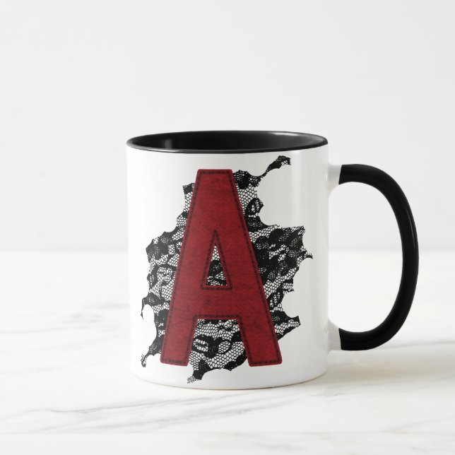 Scharlachrot des Buchstabe-A Tasse (Rechts)