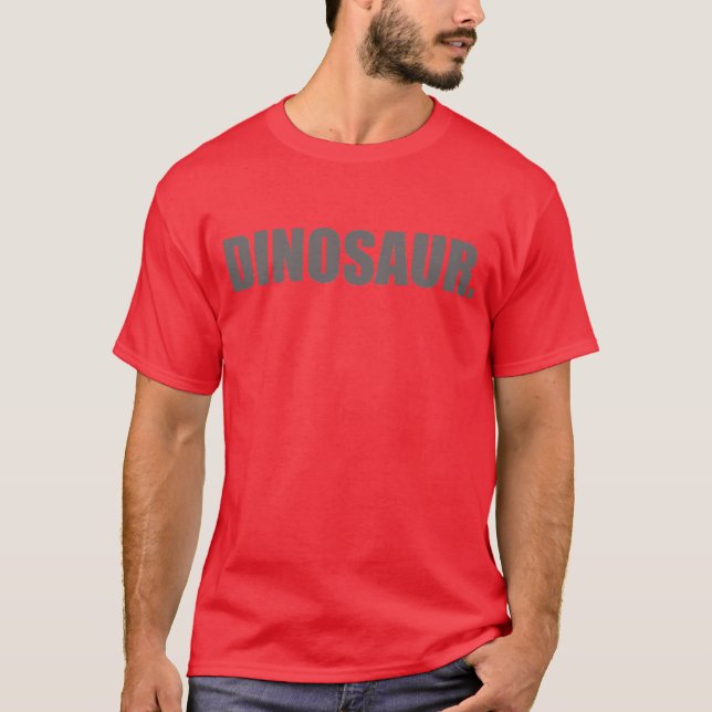 Scharlachrot "Dinosaurier-." Crew-Hals mit grauer T-Shirt (Vorderseite)