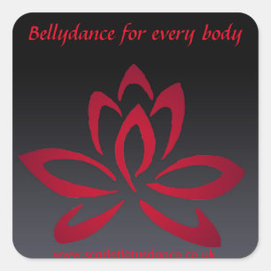 Scharlachrot Lotus-Aufkleber Quadratischer Aufkleber