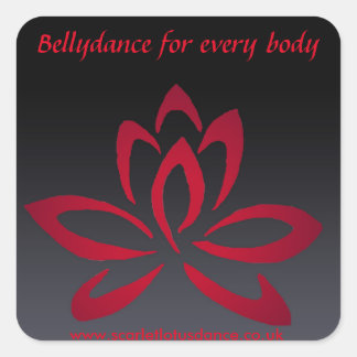 Scharlachrot Lotus-Aufkleber Quadratischer Aufkleber