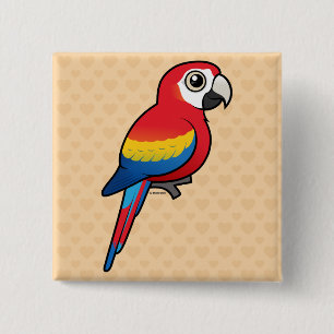 Scharlachrot Macaw- Button