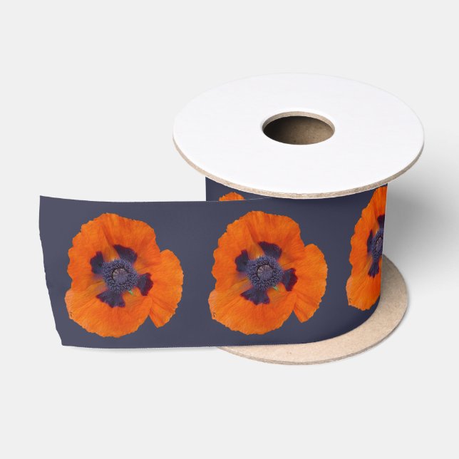 Scharlachrot Orange Poppy 1 Satinband (Spule)