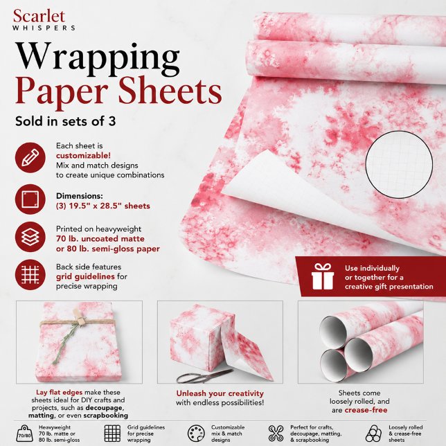 Scharlachrote Flüstern Geschenkpapier Set (Von Creator hochgeladen)