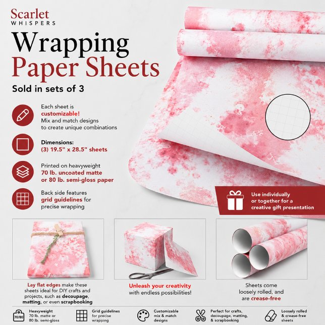 Scharlachrote Flüstern Geschenkpapier Set (Von Creator hochgeladen)