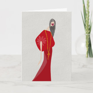 Scharlachrote Frauen Style Glam Mode Art Karte