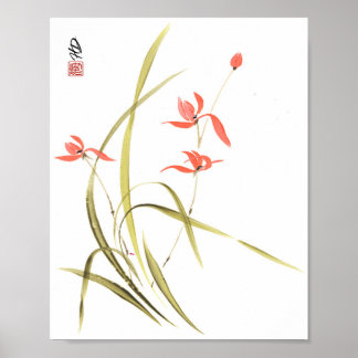 Scharlachrote Orchideentanz Poster
