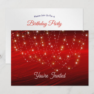 Scharlachrote Starlight-Kaskade zum Geburtstag Einladung