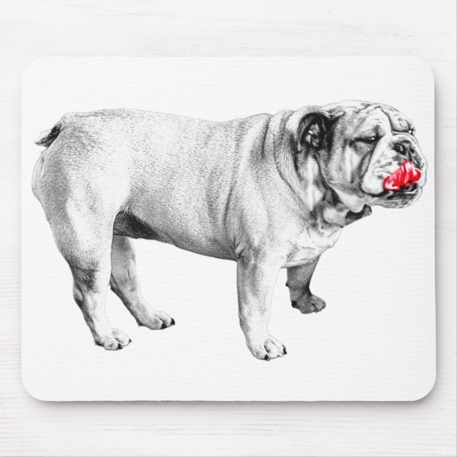 Scharlachroter Fokus ruhig, Bulldogge Mousepad (Vorne)