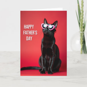 Scharlachroter Katzen-Vatertagskarte Karte
