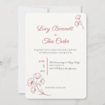 Scharlachroter Mohn Hochzeitseinladung