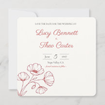 Scharlachroter Mohn Save-the-Date-Karte