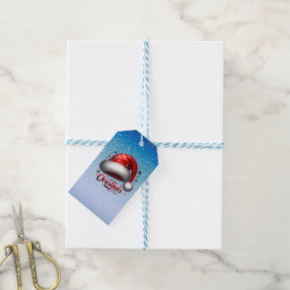 Scharlachroter Santa-Hut-Glanz Geschenkanhänger