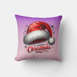 Scharlachroter Weihnachtsmann-Hut-Glanz Kissen