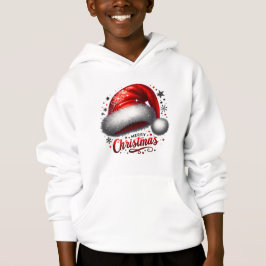 Scharlachroter Weihnachtsmannhut-Glanz Hoodie
