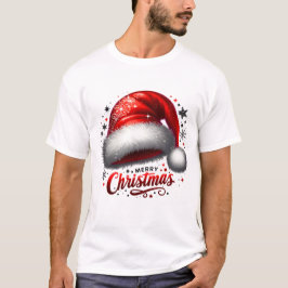 Scharlachroter Weihnachtsmannhut-Glanz T-Shirt