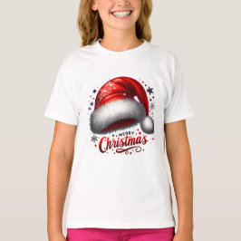 Scharlachroter Weihnachtsmannhut-Glanz T-Shirt
