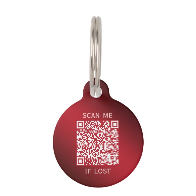 Scharlachrotes benutzerdefiniertes QR-Code-Hundeha Haustiermarke (Vorderseite)