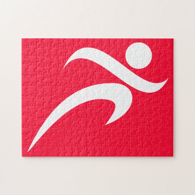Scharlachrotes Laufen Puzzle (Horizontal)
