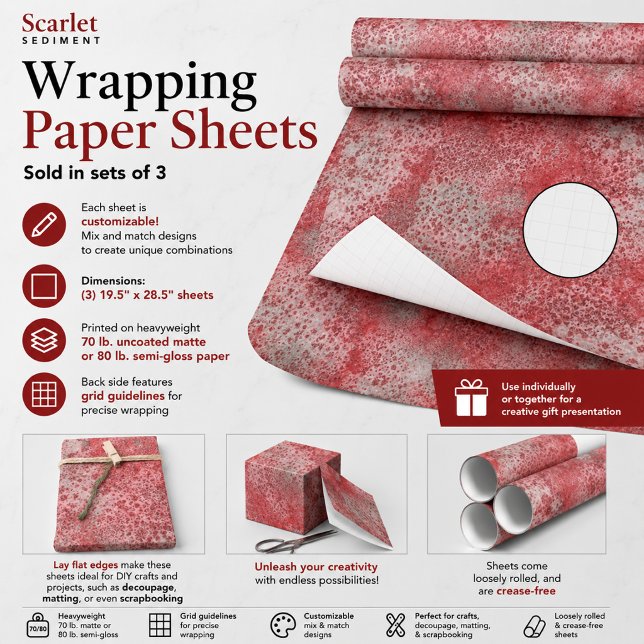 Scharlachrotes Sediment Geschenkpapier Set (Von Creator hochgeladen)